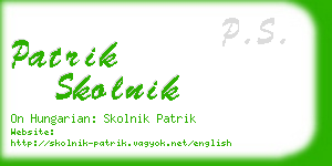 patrik skolnik business card